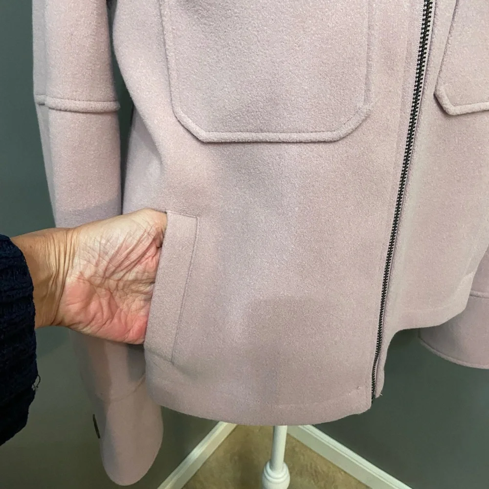 VELVET HEARTS Womens Lavender Oversized Peacoat Soft minimalist Boho Lagenlook M - Picture 8 of 16